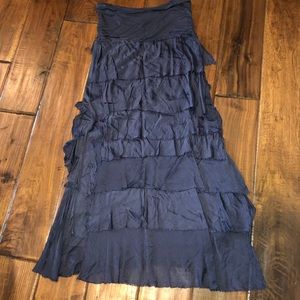 Navy blue ruffle skirt